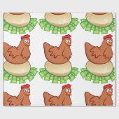 Hen op een gouden eieren cadeaupapier (Vlak)