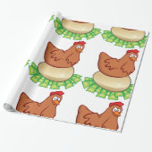 Hen op een gouden eieren cadeaupapier (Uitgerold)