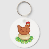 Hen op een gouden eieren sleutelhanger (Voorkant)