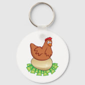 Hen op een gouden eieren sleutelhanger (Achterkant)