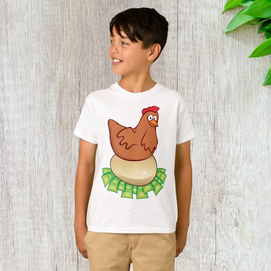 Hen op een gouden eieren t-shirt