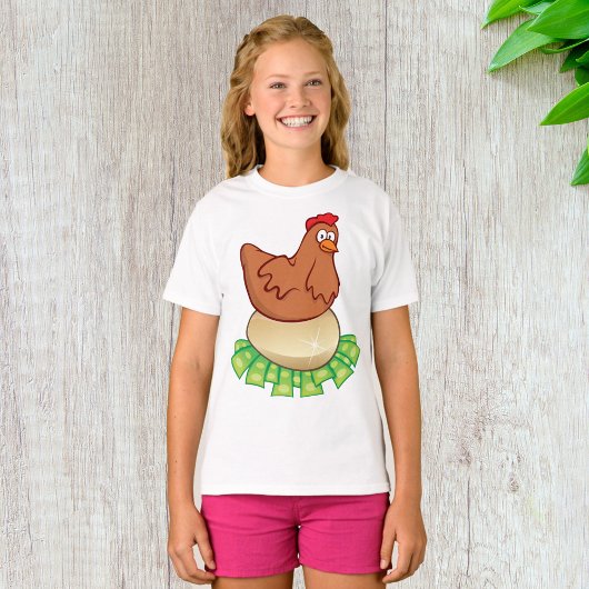 Hen op een gouden eieren t-shirt