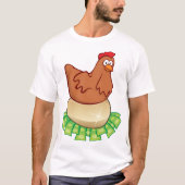 Hen op een gouden eieren t-shirt (Voorkant)