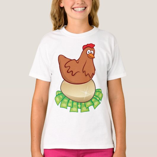 Hen op een gouden eieren t-shirt (Voorkant)