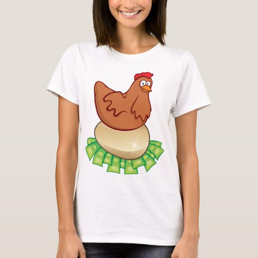 Hen op een gouden eieren t-shirt (Voorkant)
