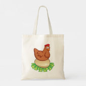 Hen op een gouden eieren tote bag (Achterkant)