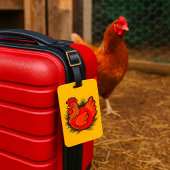Hen op Nest Heldere Boerderij Kip Bagagelabel