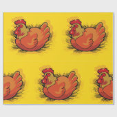 Hen op Nest Heldere Boerderij Kip Cadeaupapier (Vlak)