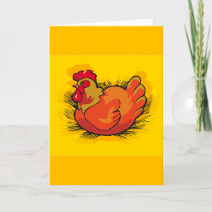 Hen op Nest Heldere Boerderij Kip Kaart