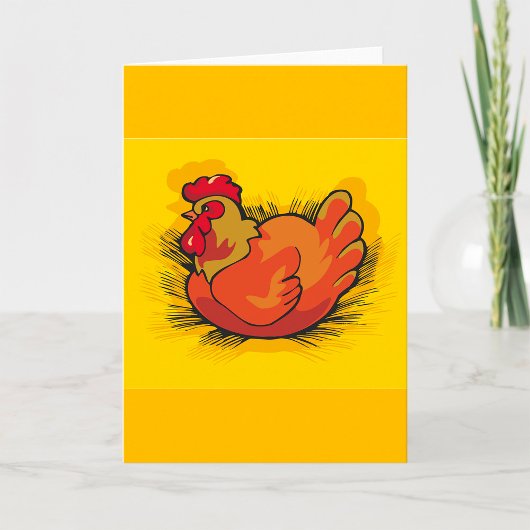 Hen op Nest Heldere Boerderij Kip Kaart