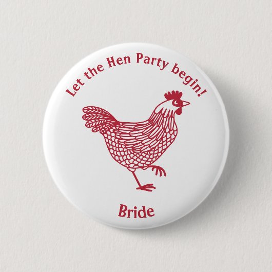 Hen Party Bachelorette Bride Ronde Button 5,7 Cm (Voorkant)