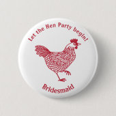 Hen Party Bachelorette Bridesmaid Ronde Button 5,7 Cm (Voorkant)