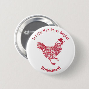 Hen Party Bachelorette Bridesmaid Ronde Button 5,7 Cm