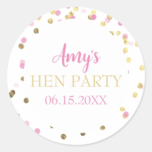 Hen Party Bachelorette Party Favorieten Ronde Sticker (Voorkant)