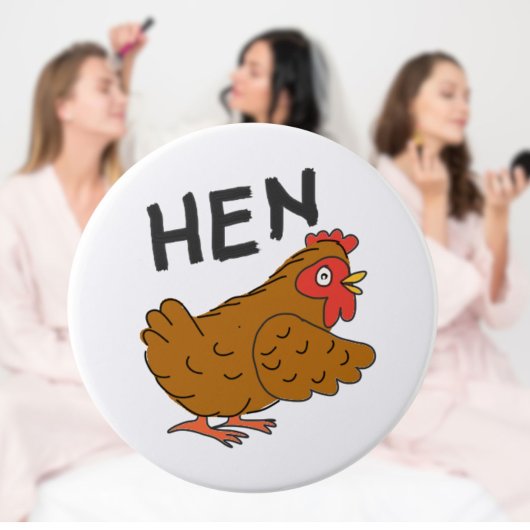 Hen party badge pin for bride to be ronde button 7,6 cm