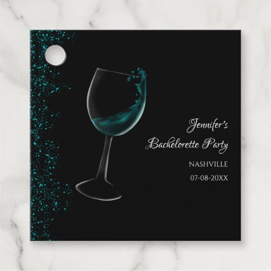 Hen party blauw Mocktail bachelorette party sparkl Bedankjes Labels (Voorkant)