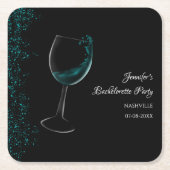 Hen party blauw Mocktail vrijgezellenfeest Kartonnen Onderzetters (Voorkant)