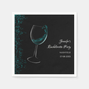 Hen party blauw Mocktail vrijgezellenfeest Servet