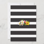 Hen Party Brunch Shower Stripe Floral Pink Invite Kaart (Achterkant)