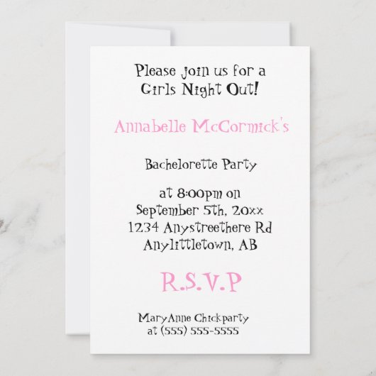 Hen Party. Chicken and Hens Bachelorette Invite Kaart (Achterkant)