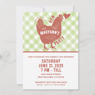Hen Party Chicken Bachelorette Uitnodiging