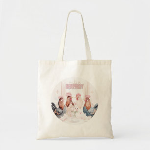 Hen Party Design   Meisjesachtig Roze Kippen Bache Tote Bag