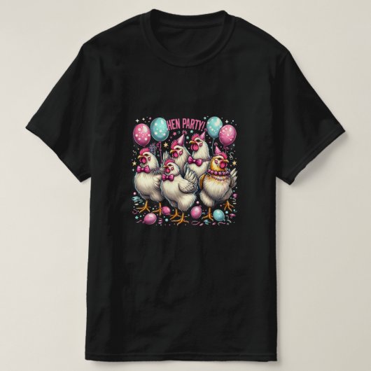HEN PARTY! Feestelijke Kip Feest Design T-shirt (Design voorkant)