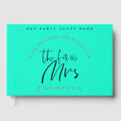 Hen Party Future Mrs Name Stylish Script Neo Green Gastenboek (Voorkant)