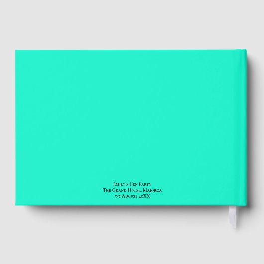 Hen Party Future Mrs Name Stylish Script Neo Green Gastenboek (Achterkant)