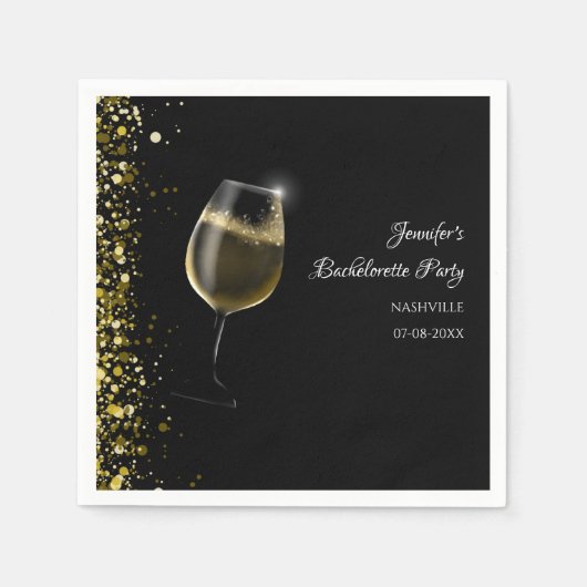 Hen party gold Mocktail vrijgezellenfeest Napkins Servet (Voorkant)