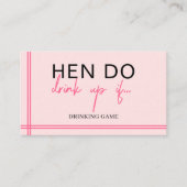 Hen Party Kaart spel, Drink spel, Hen Do, Partij (Voorkant)