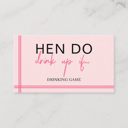 Hen Party Kaart spel, Drink spel, Hen Do, Partij (Voorkant)