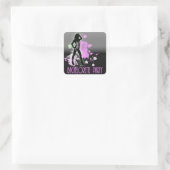Hen Party Mevrouw Bruid silhouet Bachelorette Part Vierkante Sticker (Tas)