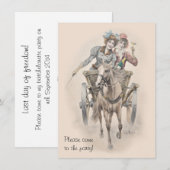 Hen party paard-en-wagen feestviering kaart (Voorkant / Achterkant)