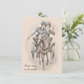 Hen party paard-en-wagen feestviering kaart (Staand voorkant)