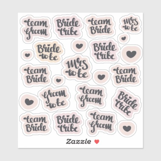Hen Party stickers - teambruid / bruidstam (Vel)