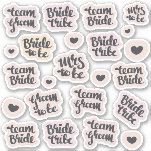 Hen Party stickers - teambruid / bruidstam (Voorkant)
