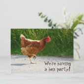 Hen Party. Uitnodiging voor de viering van bachelo (Staand voorkant)