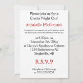 Hen Party. White Hen Bachelorette Party Invite Kaart (Achterkant)