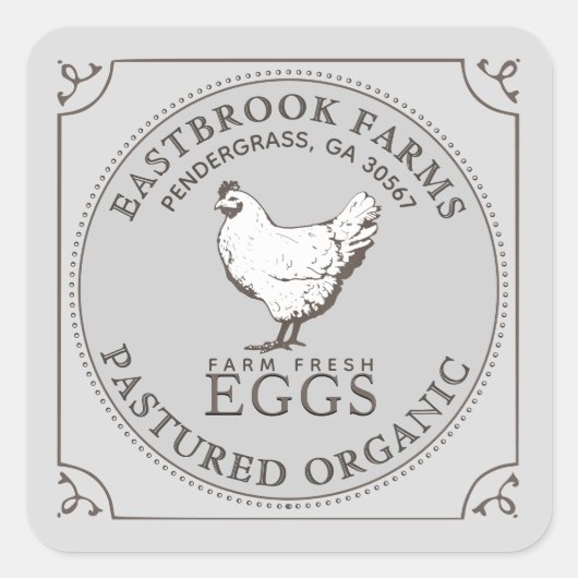 HEN PASTRED EGGS mockup verwijderen Vierkante Sticker (Voorkant)