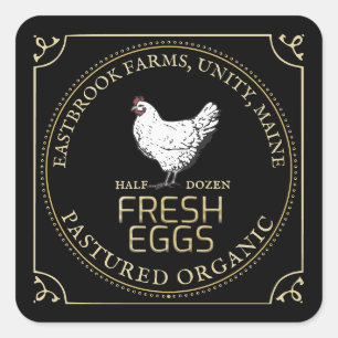 HEN PASTURED ETIKET ETIKET zwart