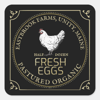HEN PASTURED ETIKET ETIKET zwart