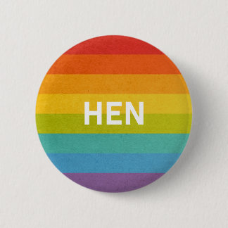 Hen Pronomen Straight Rainbow Ronde Button 5,7 Cm