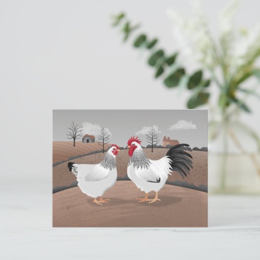 Hen & Rooster Briefkaart (Staand voorkant)