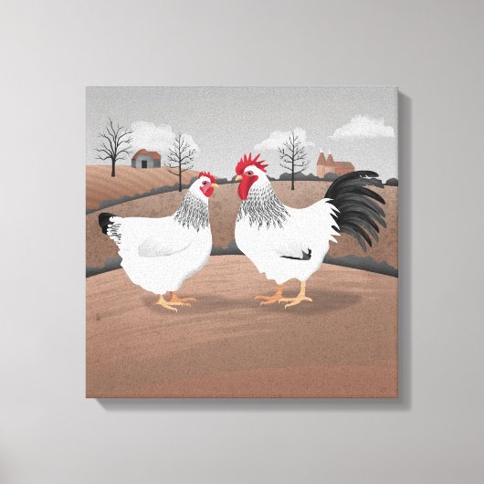Hen & Rooster Canvas Afdruk (Voorkant)