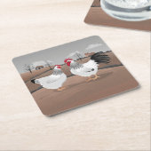 Hen & Rooster Kartonnen Onderzetters (Schuin)