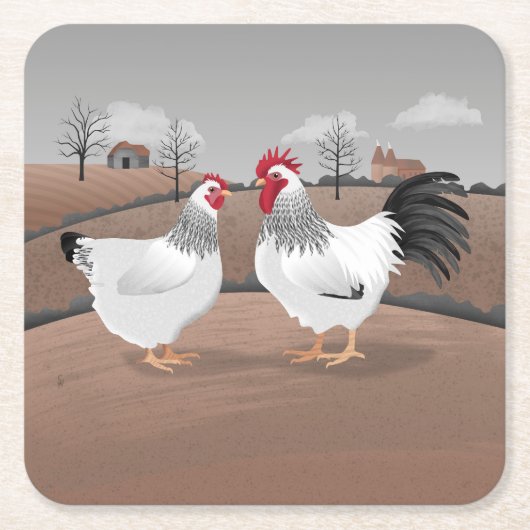 Hen & Rooster Kartonnen Onderzetters (Voorkant)