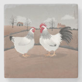 Hen & Rooster Stenen Onderzetter (Voorkant)