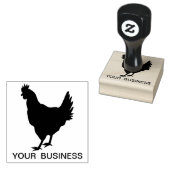 Hen Sillouette, Boerderij Kip met Tekst Rubberstempel (Gestempeld)