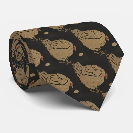 Hen - Square Animals Illustration Stropdas (Opgerold)
